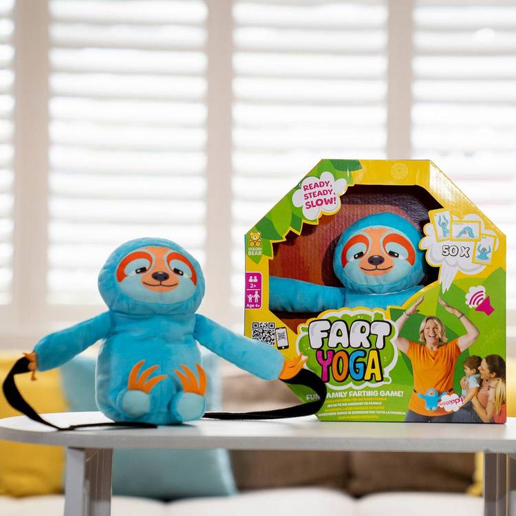 Fart Yoga Activity Game with Sammy the Sloth, imported from the UK
