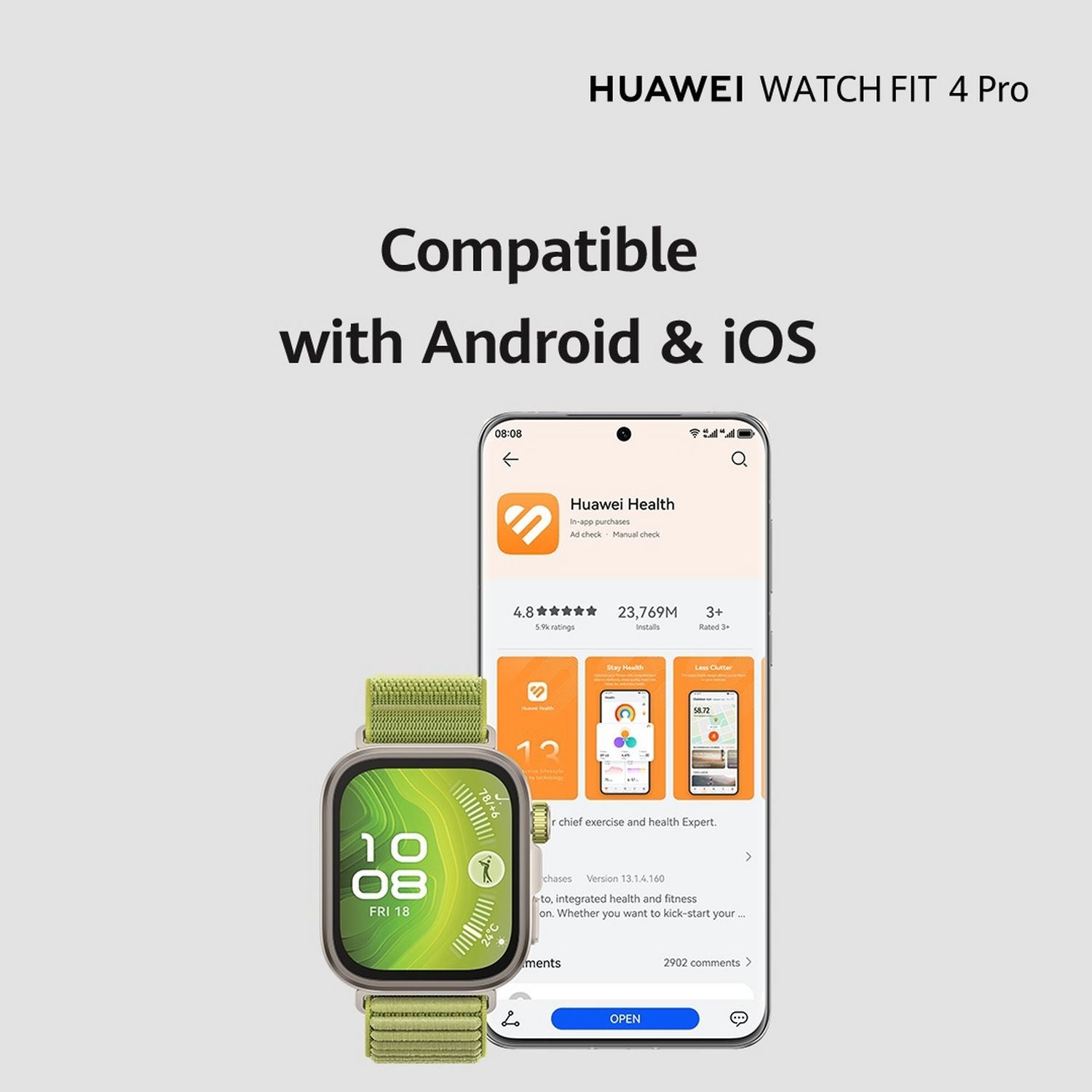 HUAWEI Fit 4 Pro 45mm Smart Watch - Titanium Green