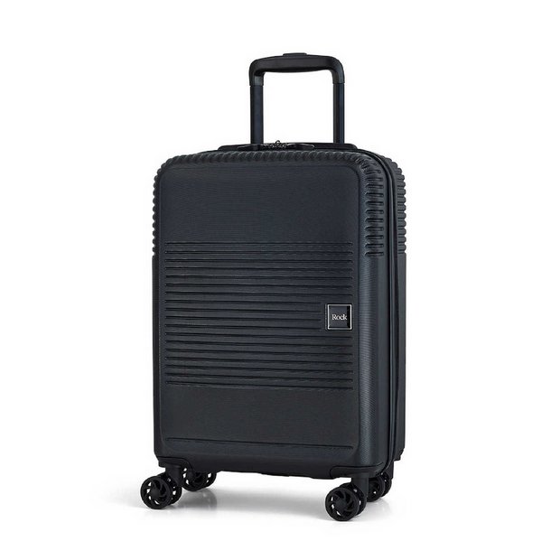 Rock small hard suitcase black 8 spinner wheels UK version