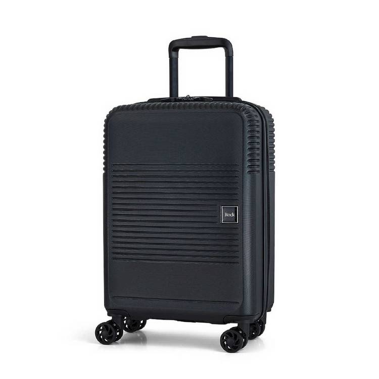 Rock small hard suitcase black 8 spinner wheels UK version