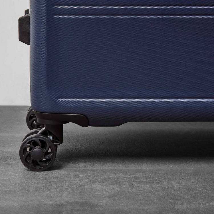 Rock navy hard suitcase 8 wheel cabin size - British product