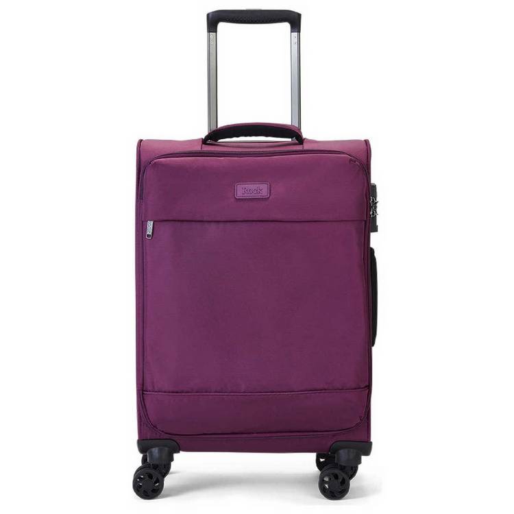 Rock 8 wheel soft suitcase small purple - British product