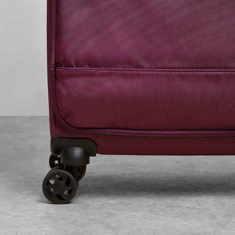 Rock 8 wheel soft suitcase small purple - British product