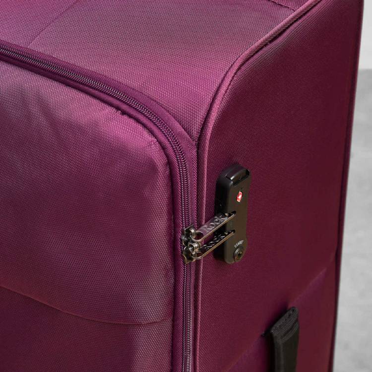 Rock 8 wheel soft suitcase small purple - British product