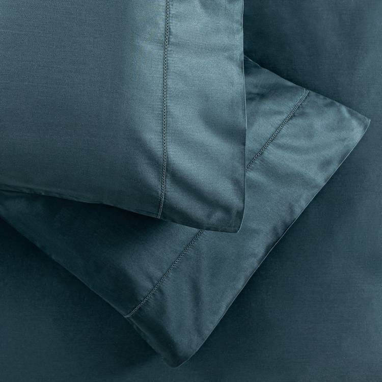 Habitat 400 TC cotton navy stitch detail bedding set (British brand)