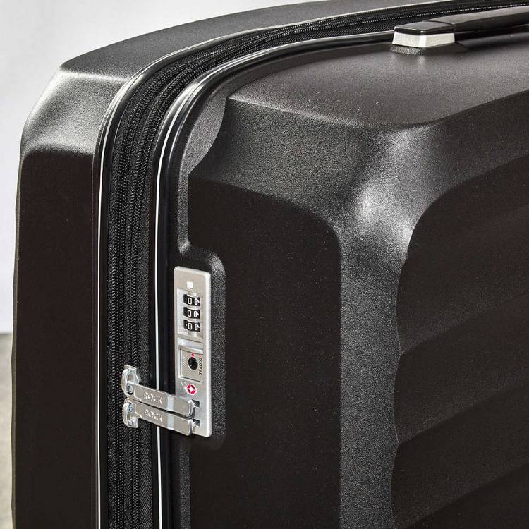 Rock expandable hard suitcase small black, UK version