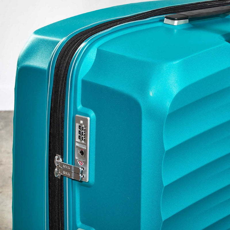 Rock expandable hard suitcase small blue - British product