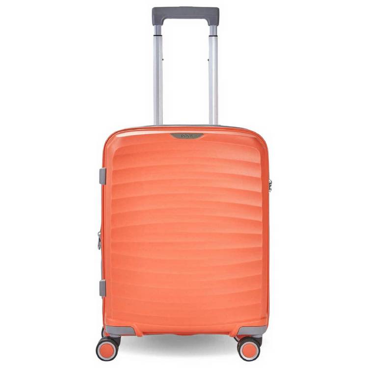 Rock expandable 8 wheel hard suitcase small peach - British product