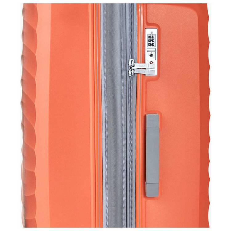 Rock expandable 8 wheel hard suitcase small peach - British product