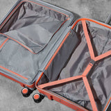 Rock expandable 8 wheel hard suitcase small peach - British product