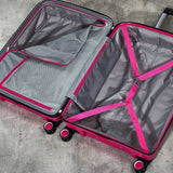 Rock expandable hard suitcase small pink, UK version