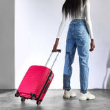 Rock expandable hard suitcase small pink, UK version
