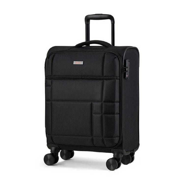 Rock 8 wheel soft suitcase small black, imported from the UK