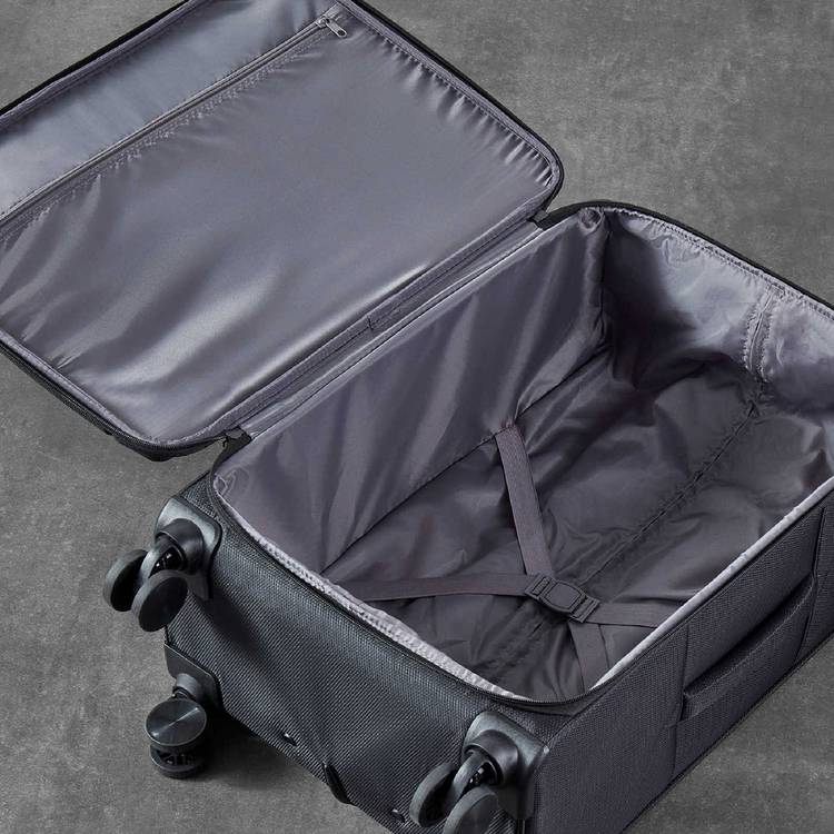 Rock 8 wheel soft suitcase small black, imported from the UK