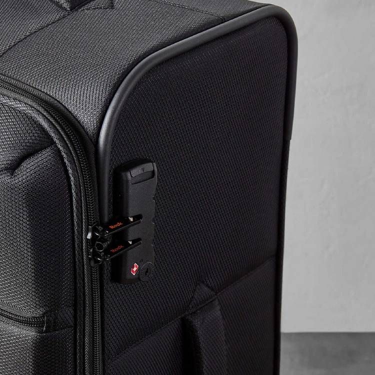 Rock 8 wheel soft suitcase small black, imported from the UK