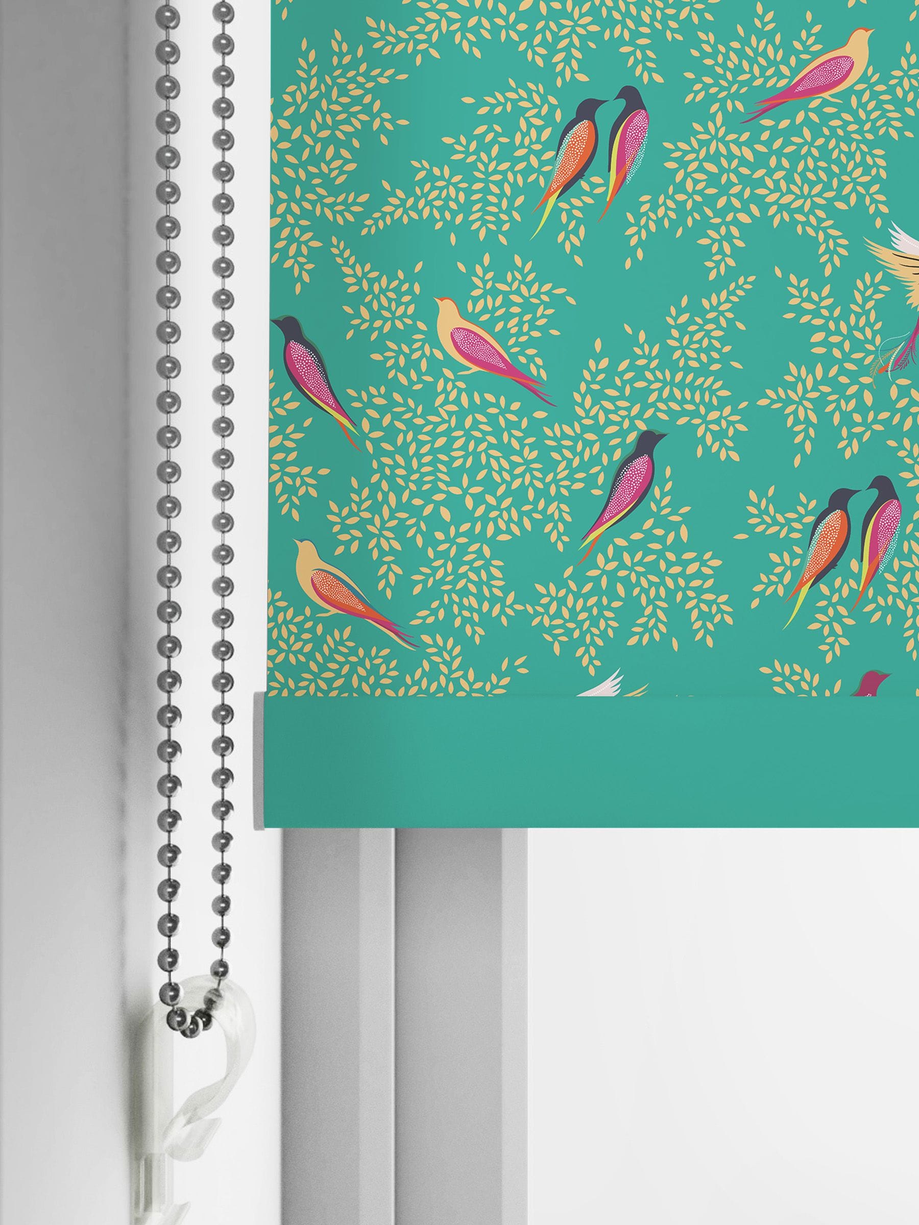 Sara Miller Green Birds roller blinds UK version