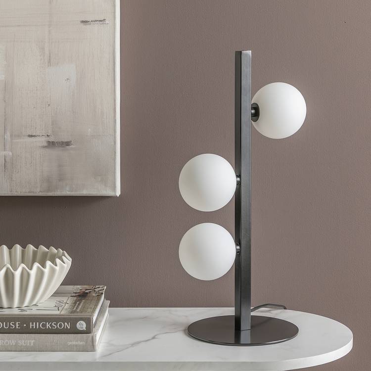 Habitat Misil table lamp black and opal H45cm W22cm (British brand)