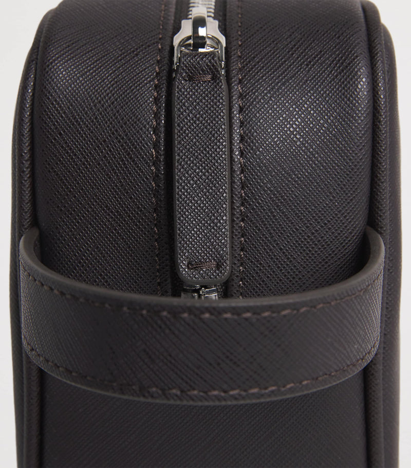 Emporio Armani leather wash bag - British product