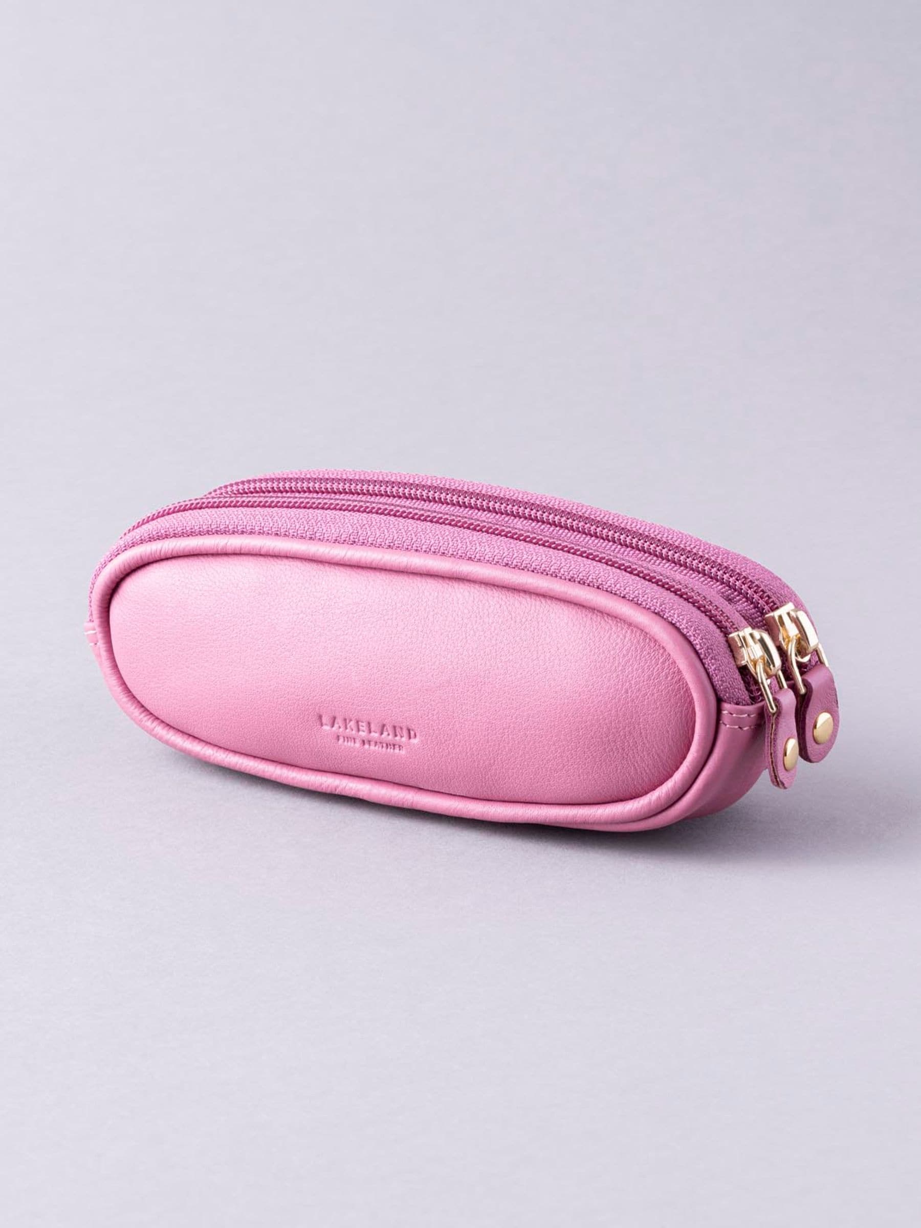 Lakeland Leather mauve double glasses case (British brand)