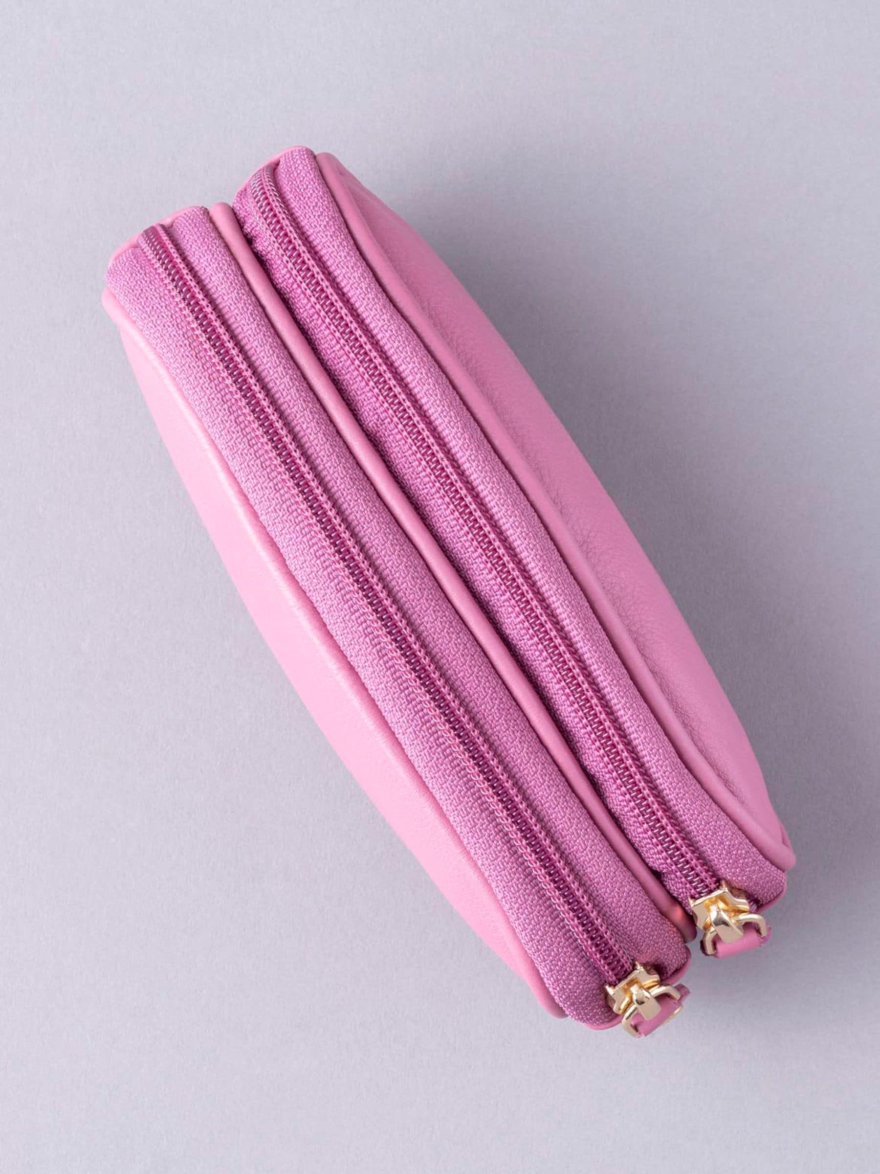 Lakeland Leather mauve double glasses case (British brand)