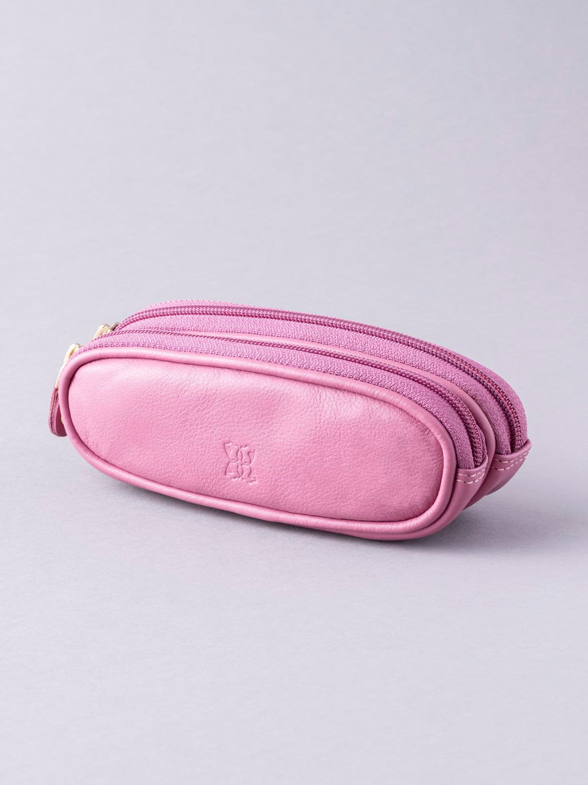 Lakeland Leather mauve double glasses case (British brand)