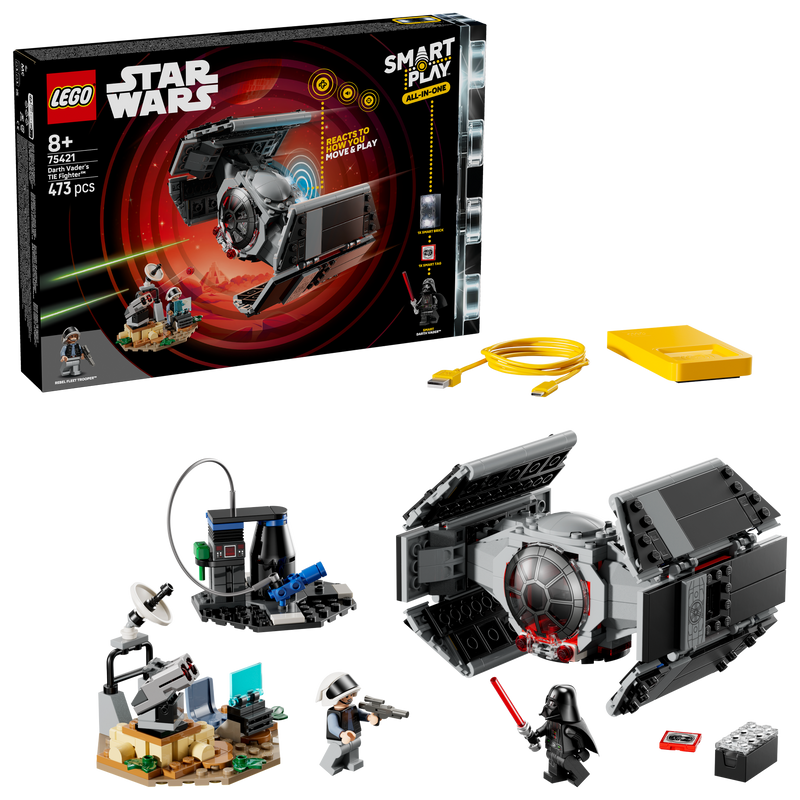 LEGO Star Wars Darth Vader TIE Fighter interactive building toy set, UK version