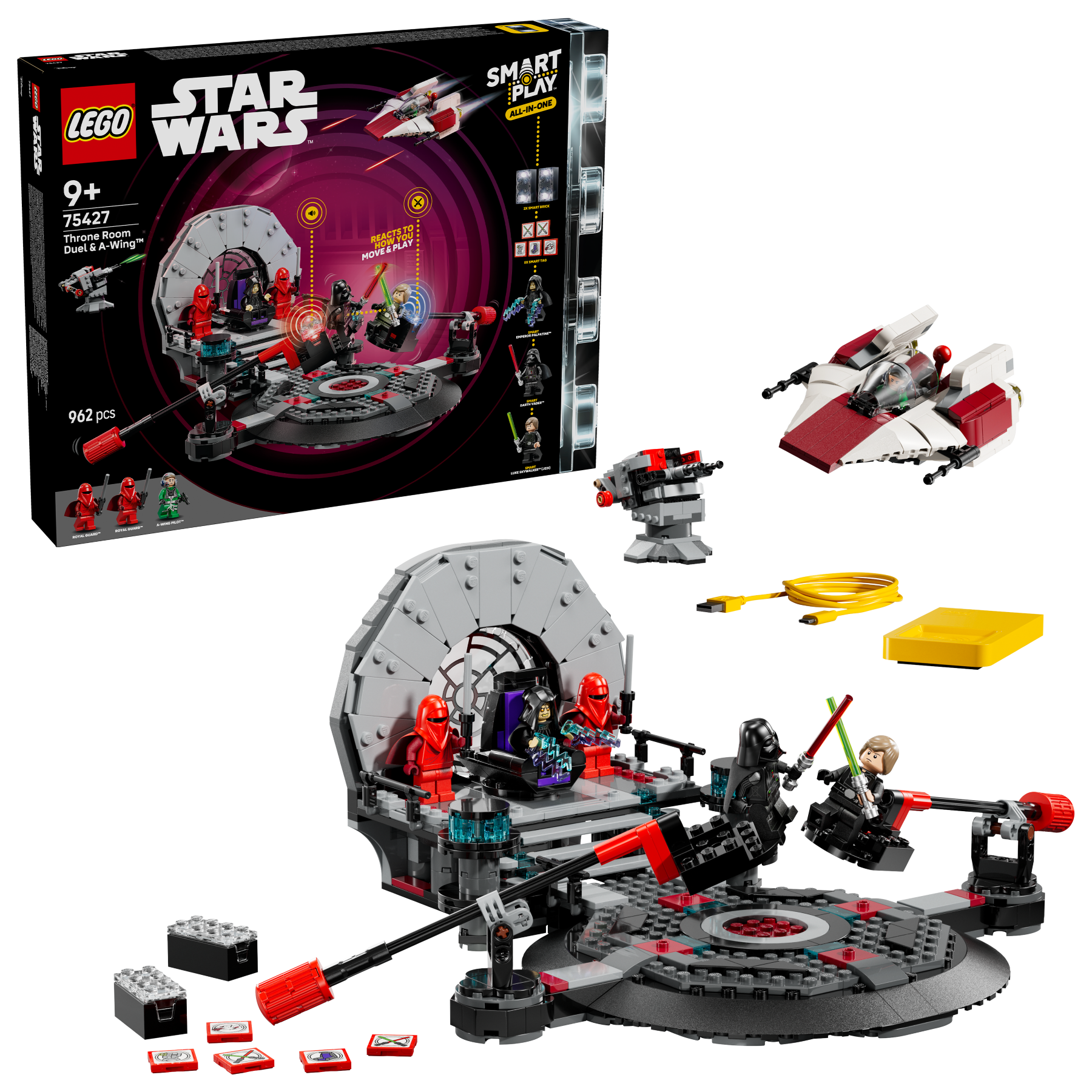 LEGO SMART Play Throne Room Duel and A-Wing building toy, UK version