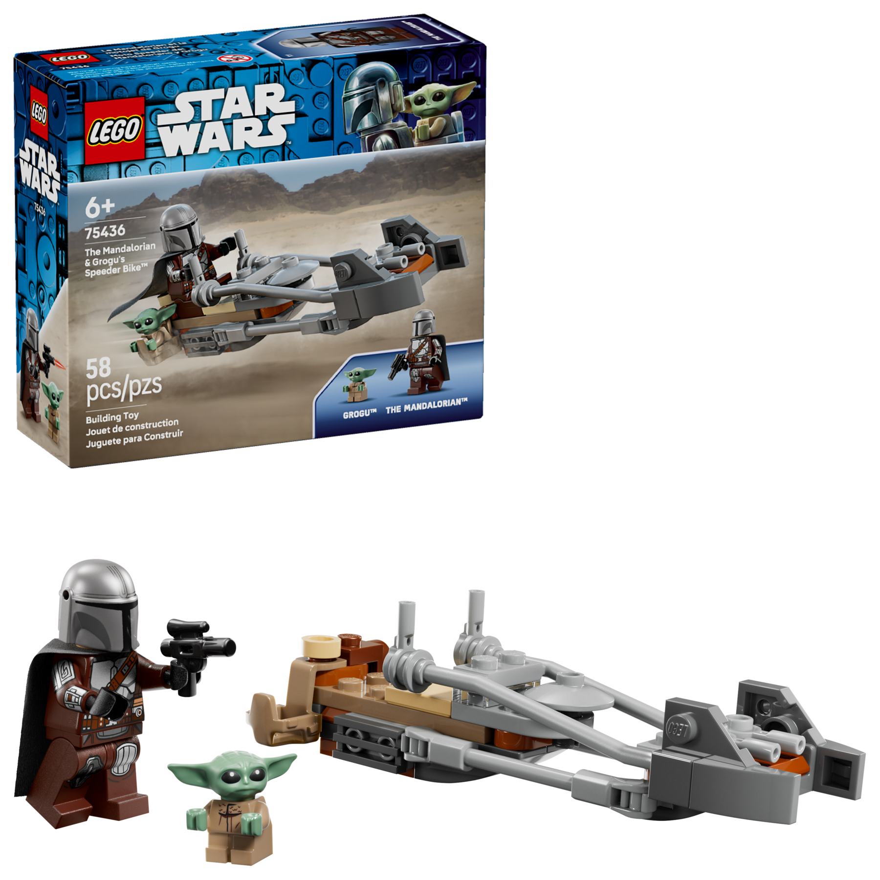 LEGO Star Wars Mandalorian Speeder Bike building set 58 pieces (British brand)