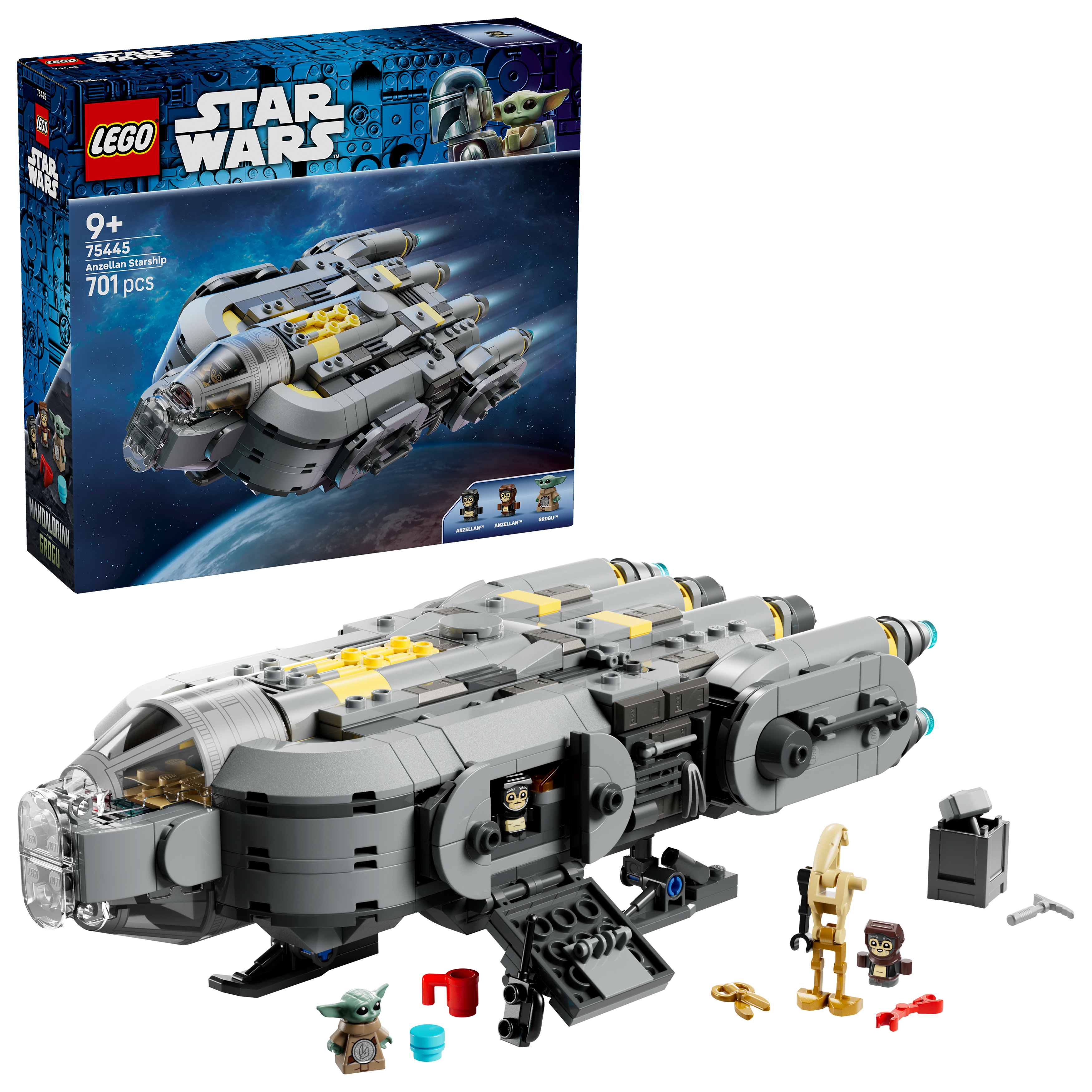 LEGO Star Wars Anzellan Starship building set 701 pieces, imported from the UK