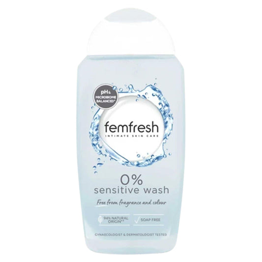 Femfresh Intimate Skin Care 0% Sensitive Fragrance & Wash Free 250ml feminine care Sainsburys   