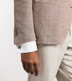 Babette Wasserman rose gold cufflinks with green agate, imported from the UK