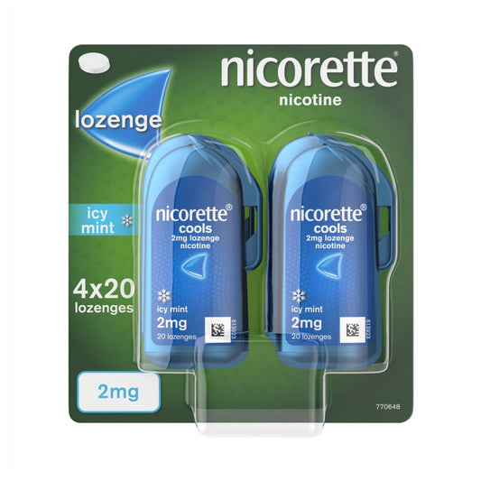 Nicorette Cools Lozenge Nicotine Icy Mint 4mg 4x20 GOODS Sainsburys   