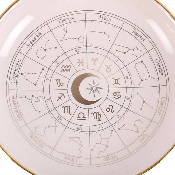Something Different astrology trinket dish with gold detail 10.6cm, imported from the UK