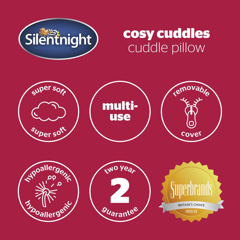 Silentnight cosy cuddle cushion grey, imported from the UK