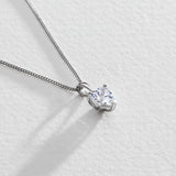 Revere sterling silver heart pendant with cubic zirconia, imported from the UK