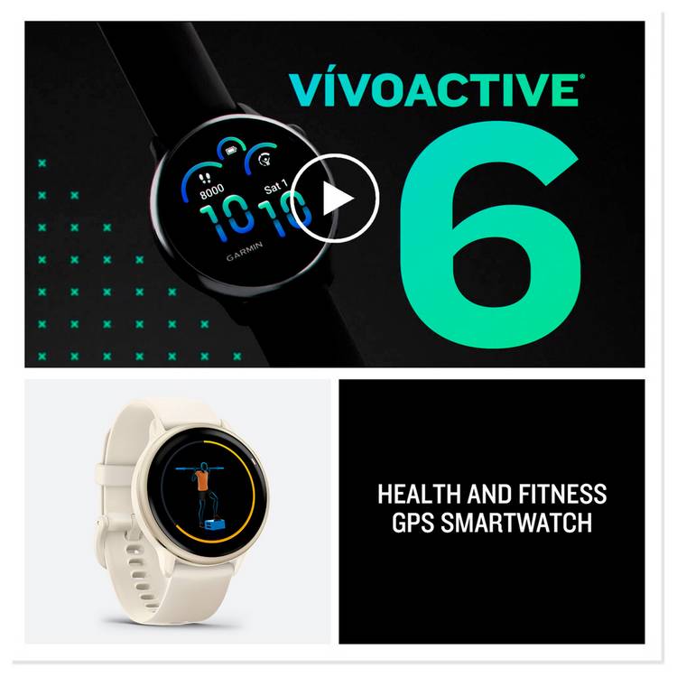 Garmin Vivoactive 6 GPS smart watch 42mm Pink Dawn, imported from the UK