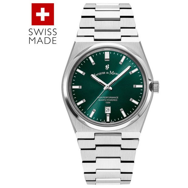 Jacques du Manoir Horizon silver plated watch 41mm - British product