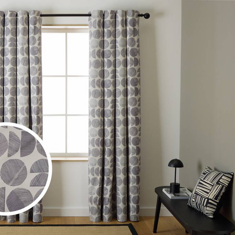 Habitat grey geometric blackout curtains 117x137cm - British product