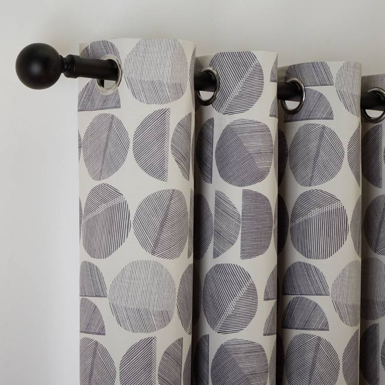 Habitat grey geometric blackout curtains 117x137cm - British product