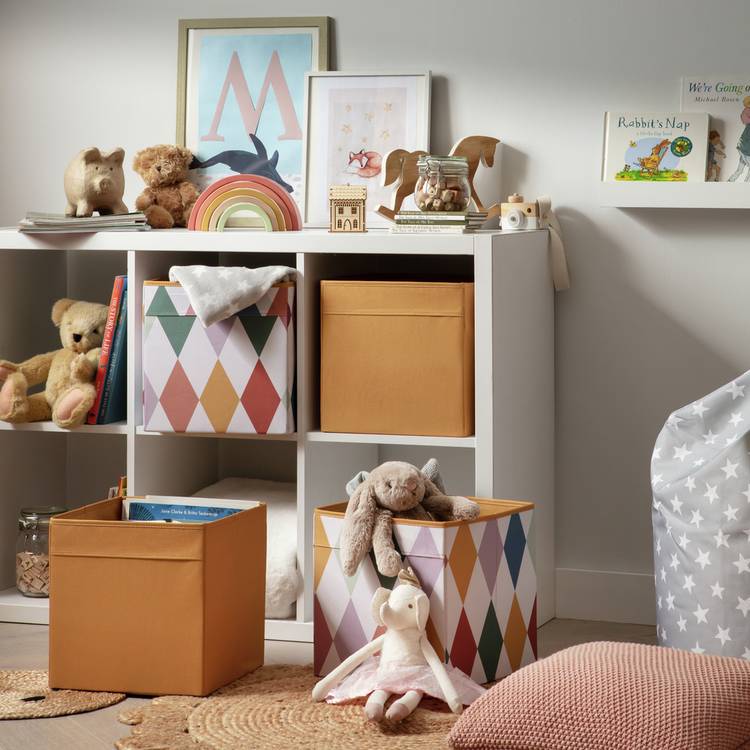 Habitat Harley orange pop-up storage boxes for kids, imported from the UK
