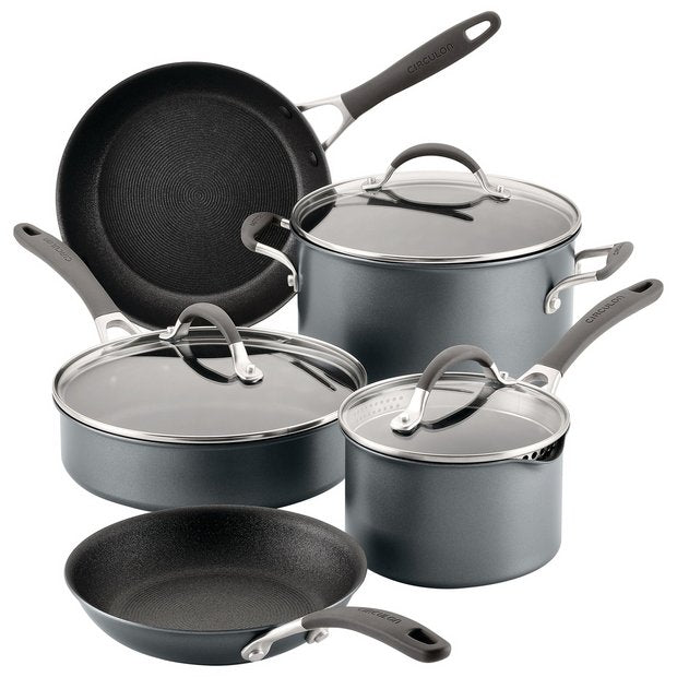 Circulon Scratch Defense 5 piece aluminium cookware set (British brand)