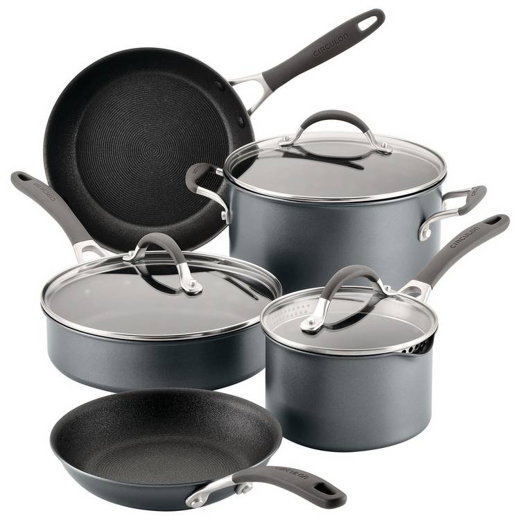 Circulon Scratch Defense 5 piece aluminium cookware set (British brand)