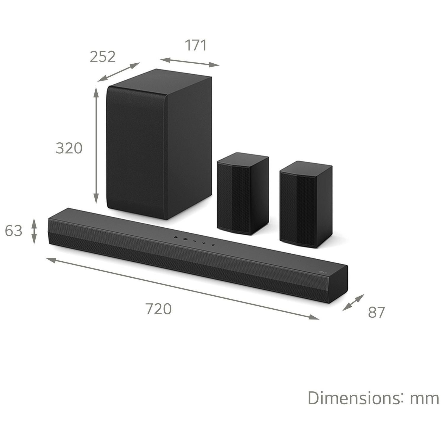 LG US40TR 4.1Ch soundbar with rear speakers - British product