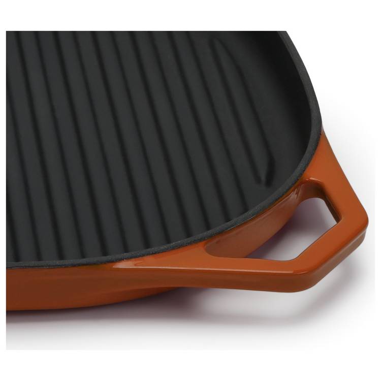 Habitat cast iron grill pan orange 38cm, UK version