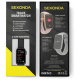 Sekonda smart watch fitness tracker black silicone strap (British brand)