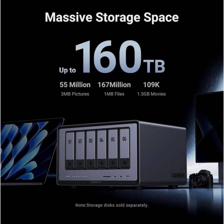 UGREEN DXP6800 Pro 6-bay diskless NAS, imported from the UK