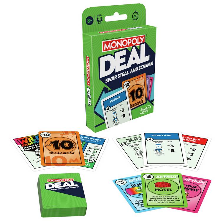 Hasbro Monopoly Deal card game, UK version