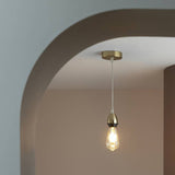 Habitat brass pendant light with adjustable drop, imported from the UK