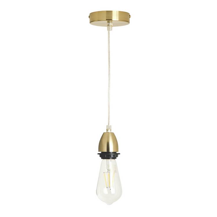 Habitat brass pendant light with adjustable drop, imported from the UK