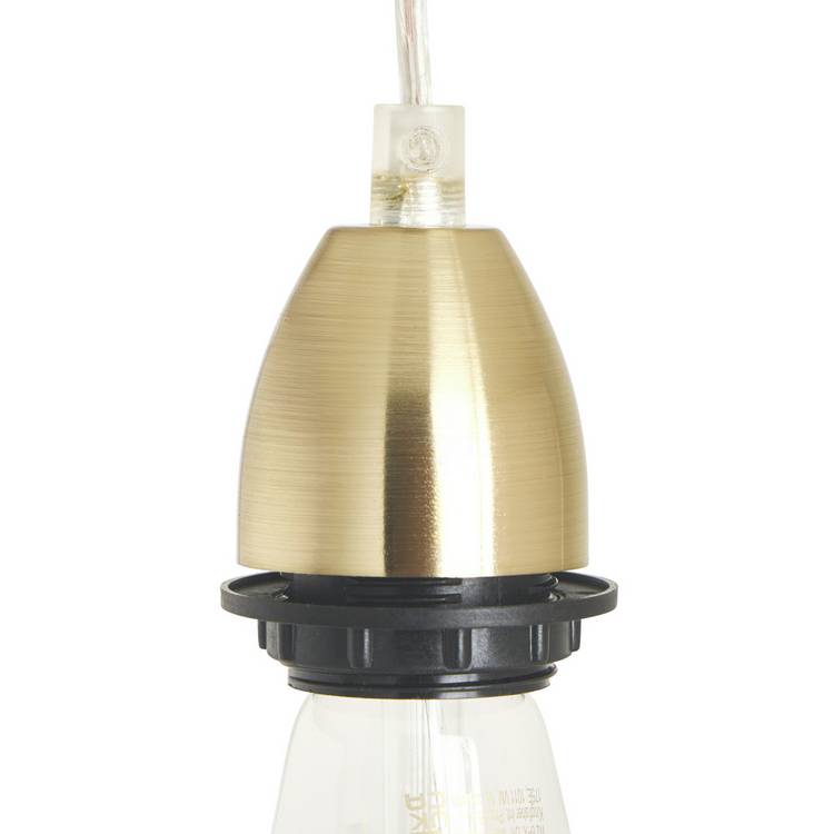 Habitat brass pendant light with adjustable drop, imported from the UK